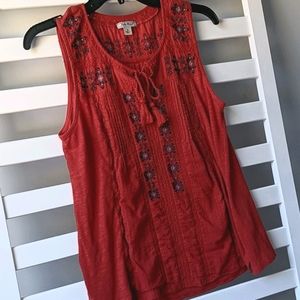 Lucky Brand Red Sleeveless Top - Size Small